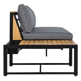 TREXM Patio Furniture Set with Loveseats, 4 Pieces Outdoor Sofa Set with Waterproof Cushions, Patio Furniture with Durable Iron-Wood Design for G