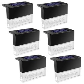 6Pcs Solar Powered Deck Lights Outdoor Acrylic Bubbles Decorative Step Fence Lamp IP55 Waterproof Warm White/Color Changing Night Lights For Pati