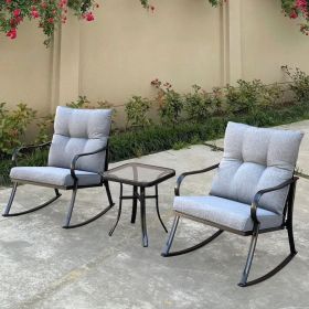 ROCKER SET CHAIR AND TEAPOY Medium grey