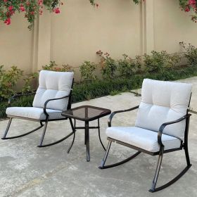 ROCKER SET CHAIR AND TEAPOY OFF-WHITE