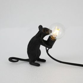 Nordic Creative Resin Mini Animal Mouse Light (Option: Black-Sitting posture-AU)