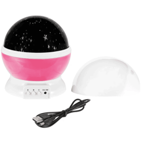 LED Star Sky Projector Night Light Kids Rotating Starry Night Lamp (Color: Pink)
