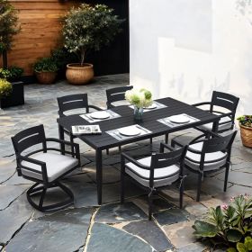 7-Piece Outdoor Patio Aluminum Furniture, Modern Dining Set (Color: as Pic)
